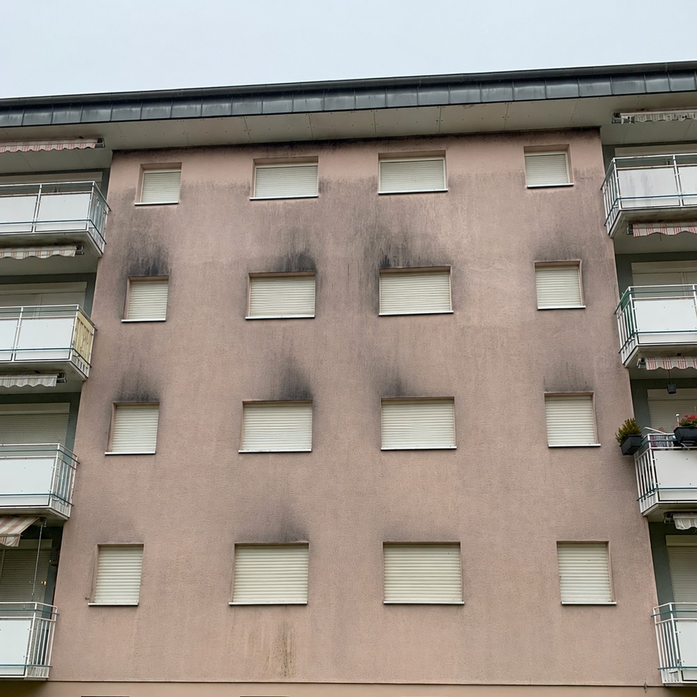 Fassade nach der Reinigung – sauber und algenfrei